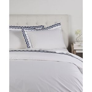 Maurizio Italy Double Scallop Duvet Set, White